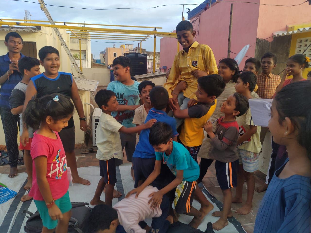 Children laughing and playing together